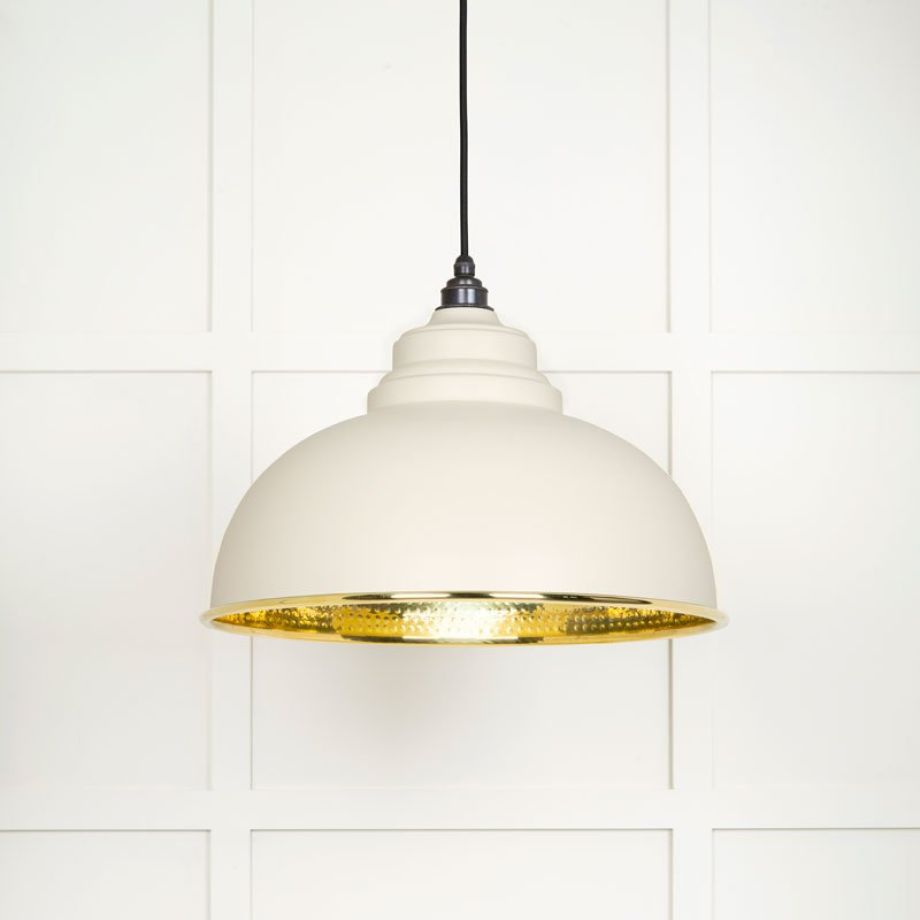 Hammered Brass Harborne Pendant in Teasel