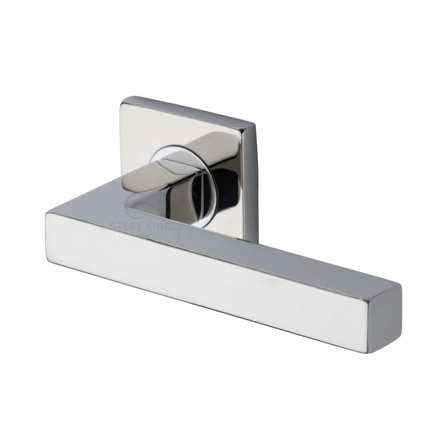 Steel Line - Square Door Handle on Square Rose