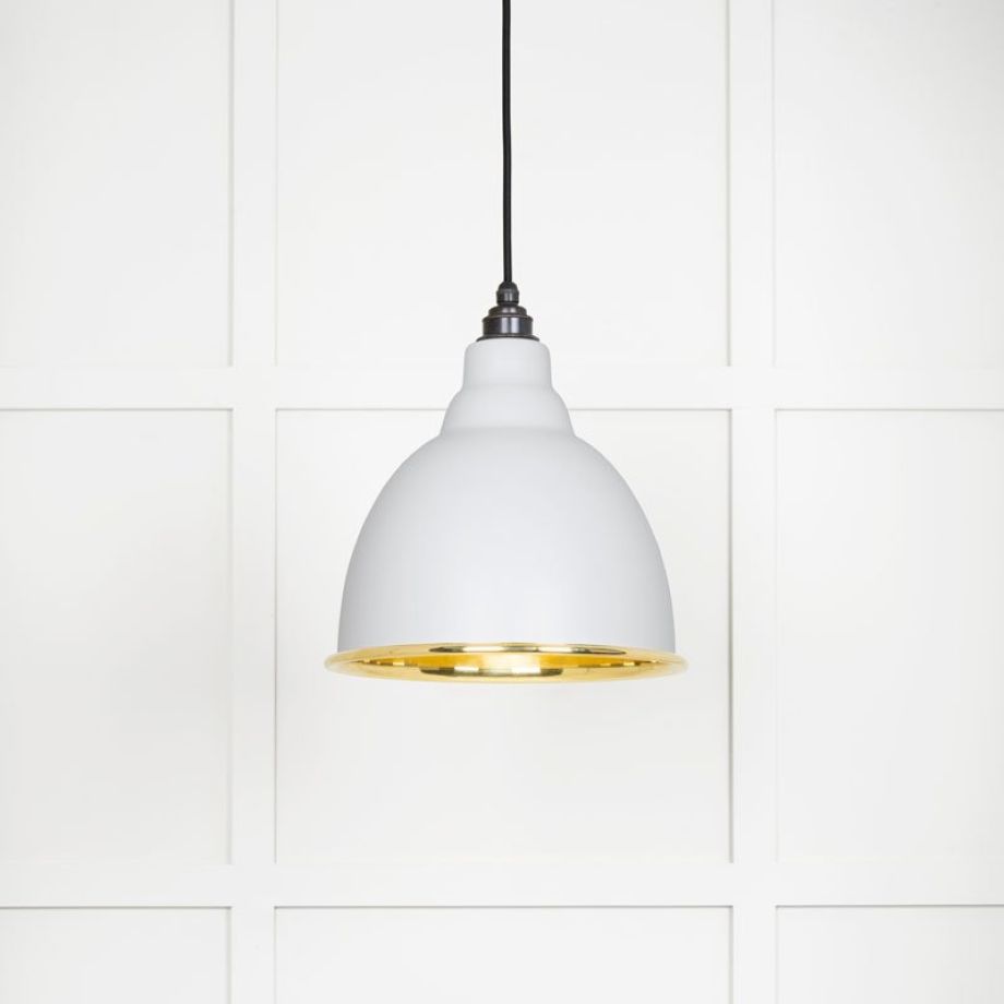 Smooth Brass Brindley Pendant in Flock