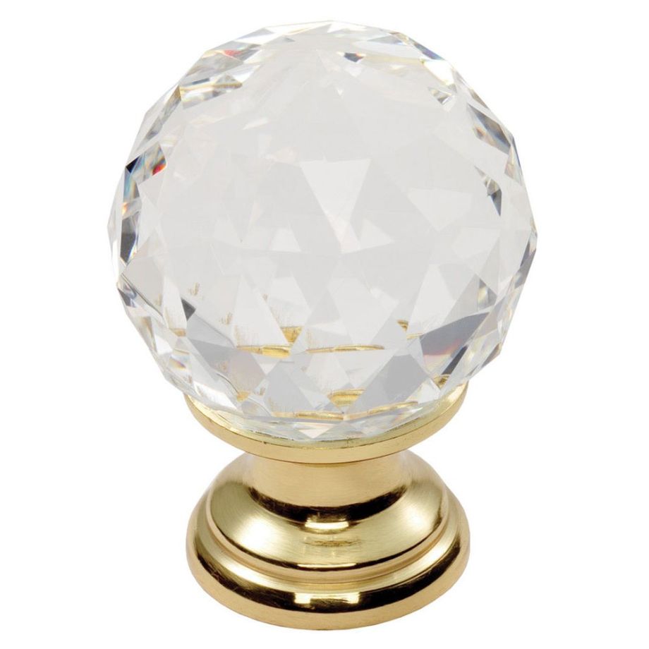 Clear Faceted Knob