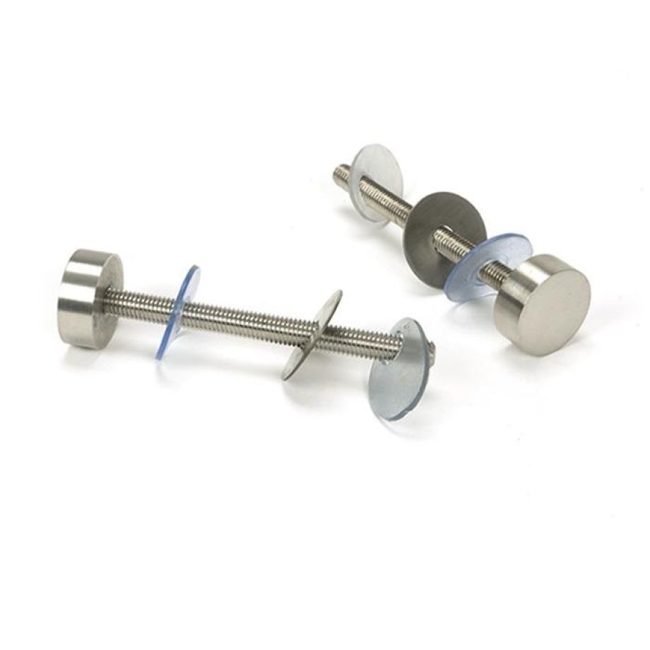 Satin SS (304) 100mm Bolt Fixings for T Bar (2) - Offset