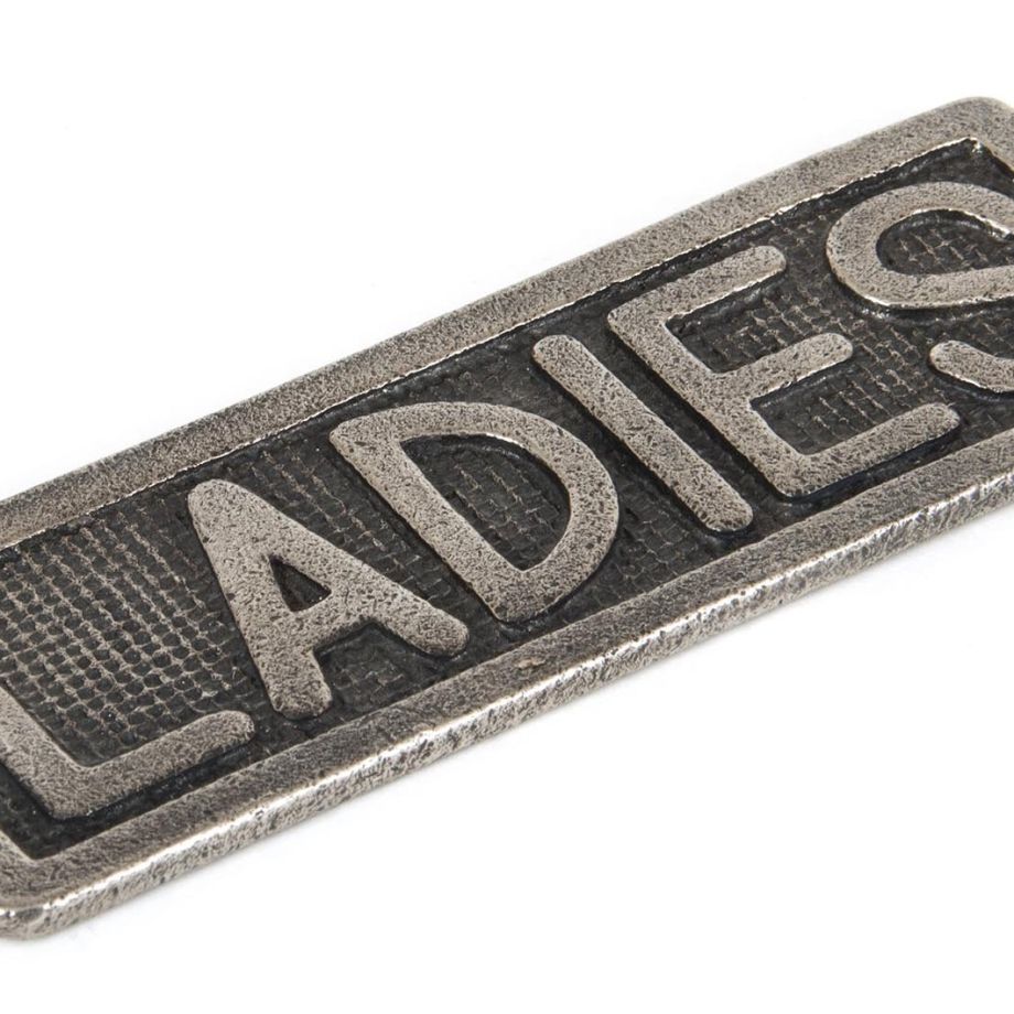 Antique Pewter Ladies Sign
