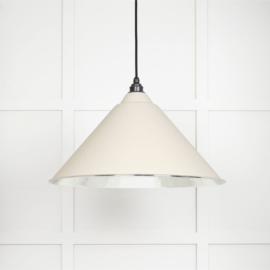 Hammered Nickel Hockley Pendant in Teasel