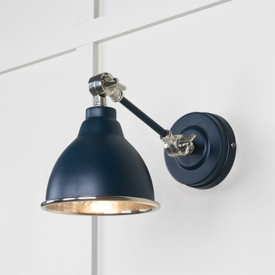 Hammered Nickel Brindley Wall Light in Dusk