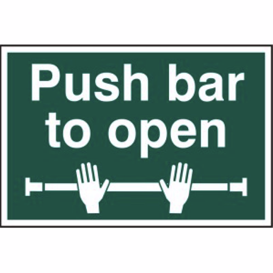 Push bar to open' Sign - PVC - 300 x 200mm