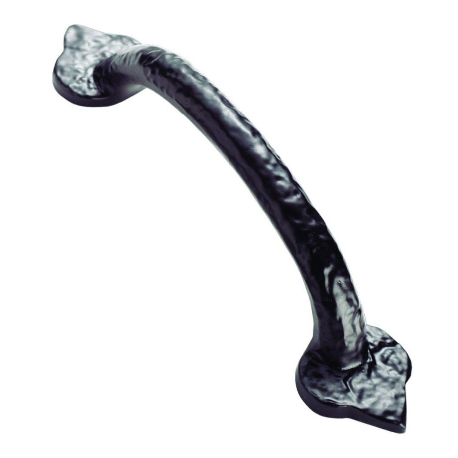 Black Antique Fleur de Lys Hammered Pull Handle