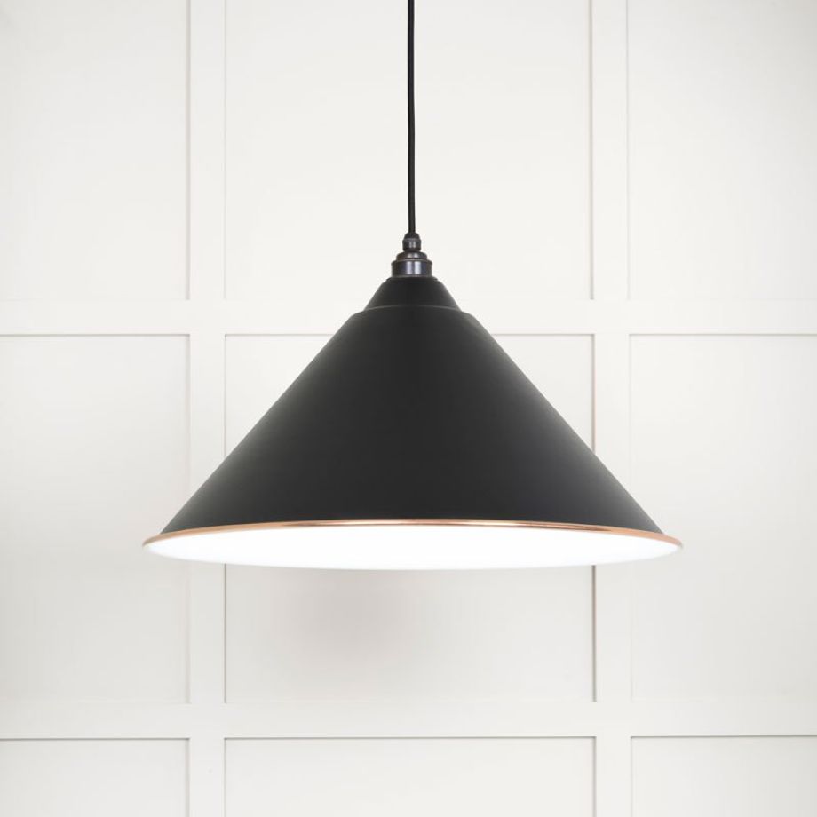 White Gloss Hockley Pendant in Elan Black