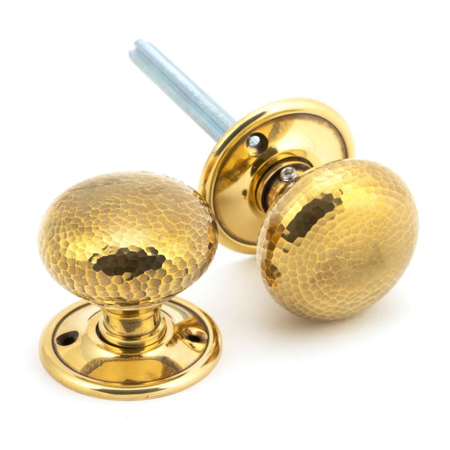 Anvil Hammered Mushroom Mortice/Rim Knob Set