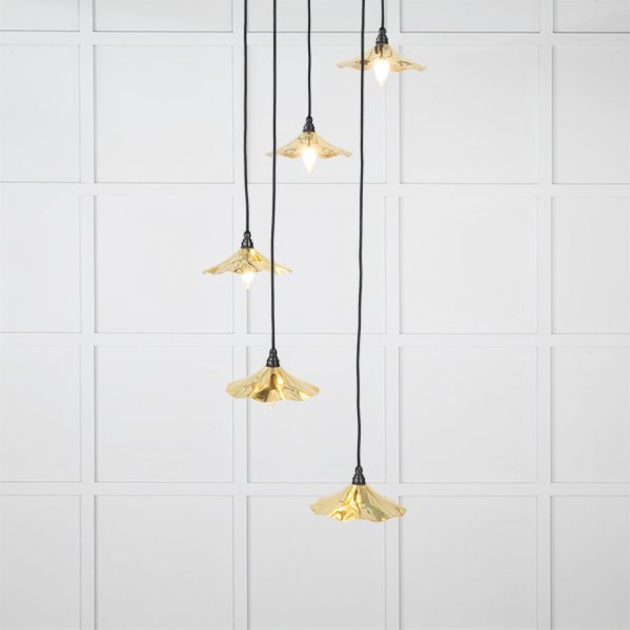 Smooth Brass Flora Cluster Pendant
