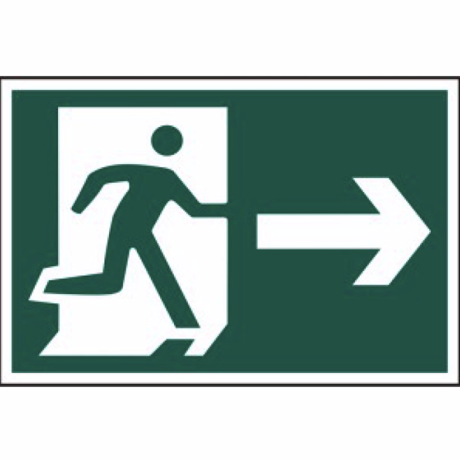 Running man arrow right' Sign - PVC - 300 x 200mm