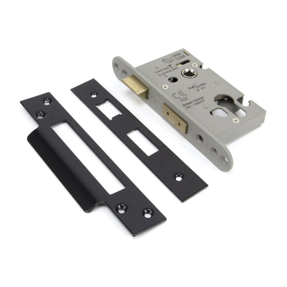 Black 2½" Euro Profile Sash Lock