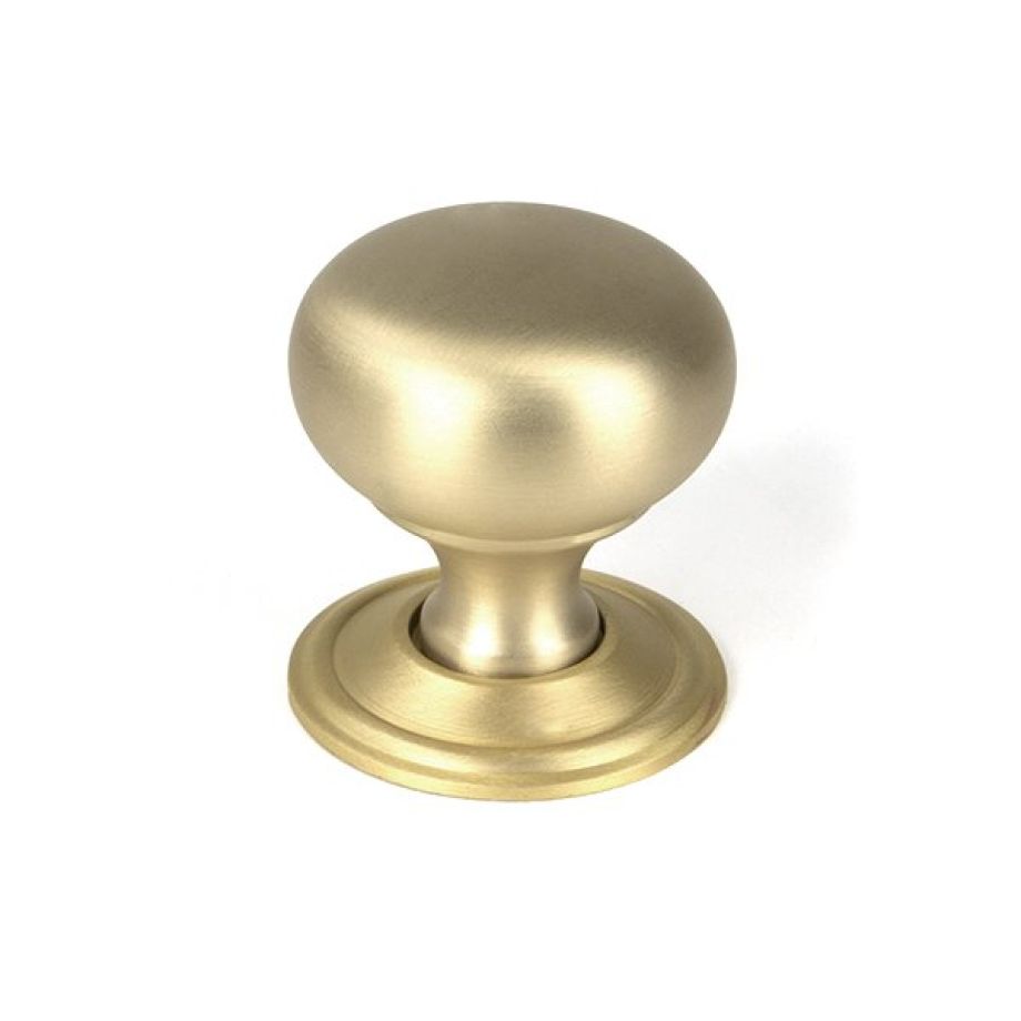 Satin Brass Mushroom Cabinet Knob