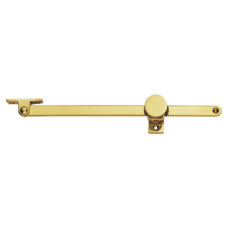 Polished Brass Screw Down 254mm Pattern Casement Stay