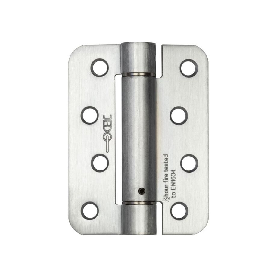 Jedo Steel Radiused Single Action Spring Hinges 102x76mm
