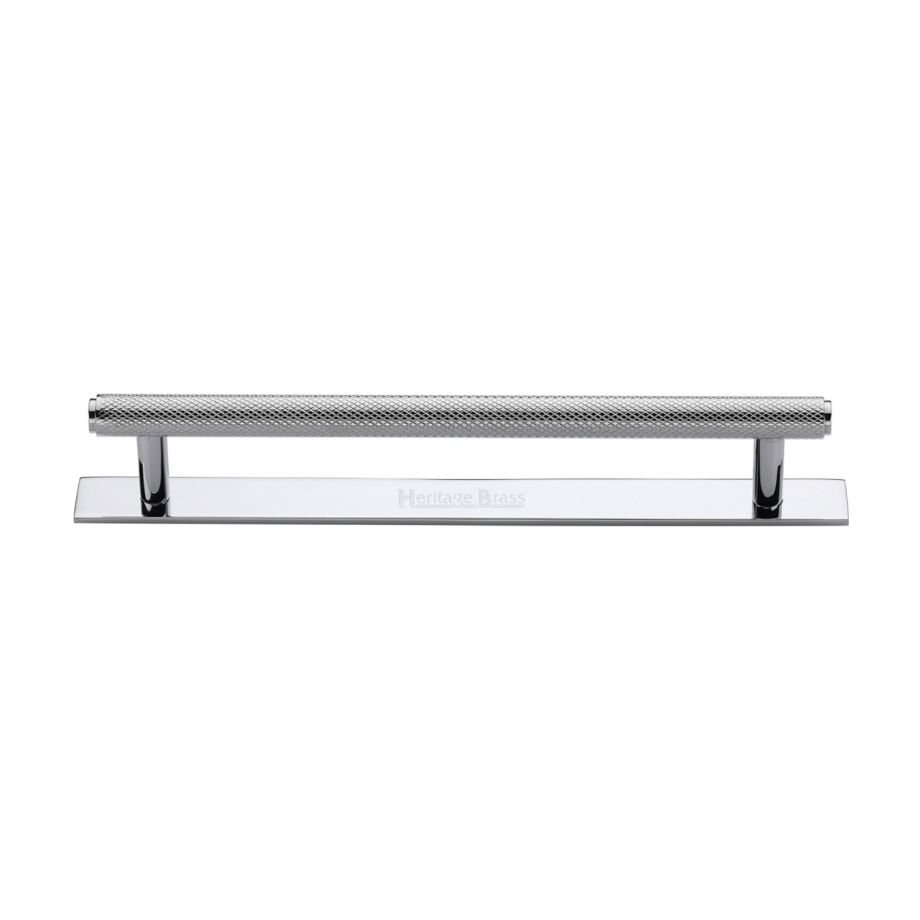 Heritage Brass - Knurled Cabinet Pull Handle with Plate