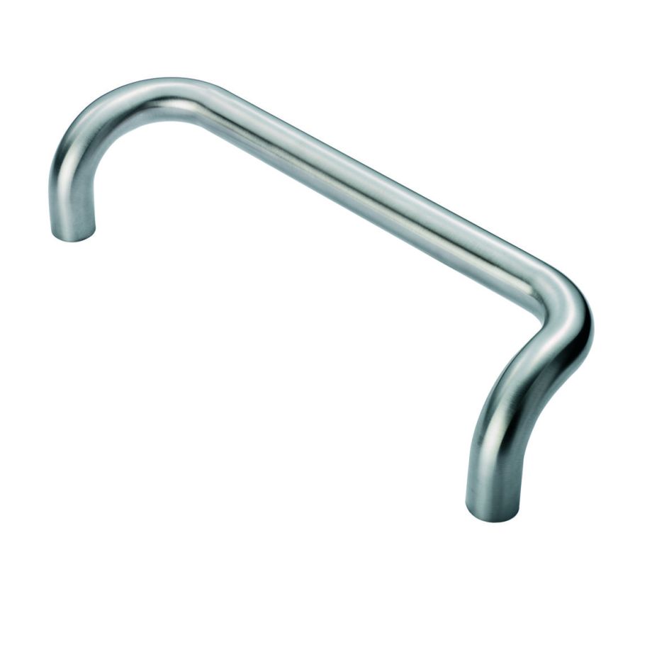 Stainless Steel 25mm Cranked Pull Handle 300mm Centres