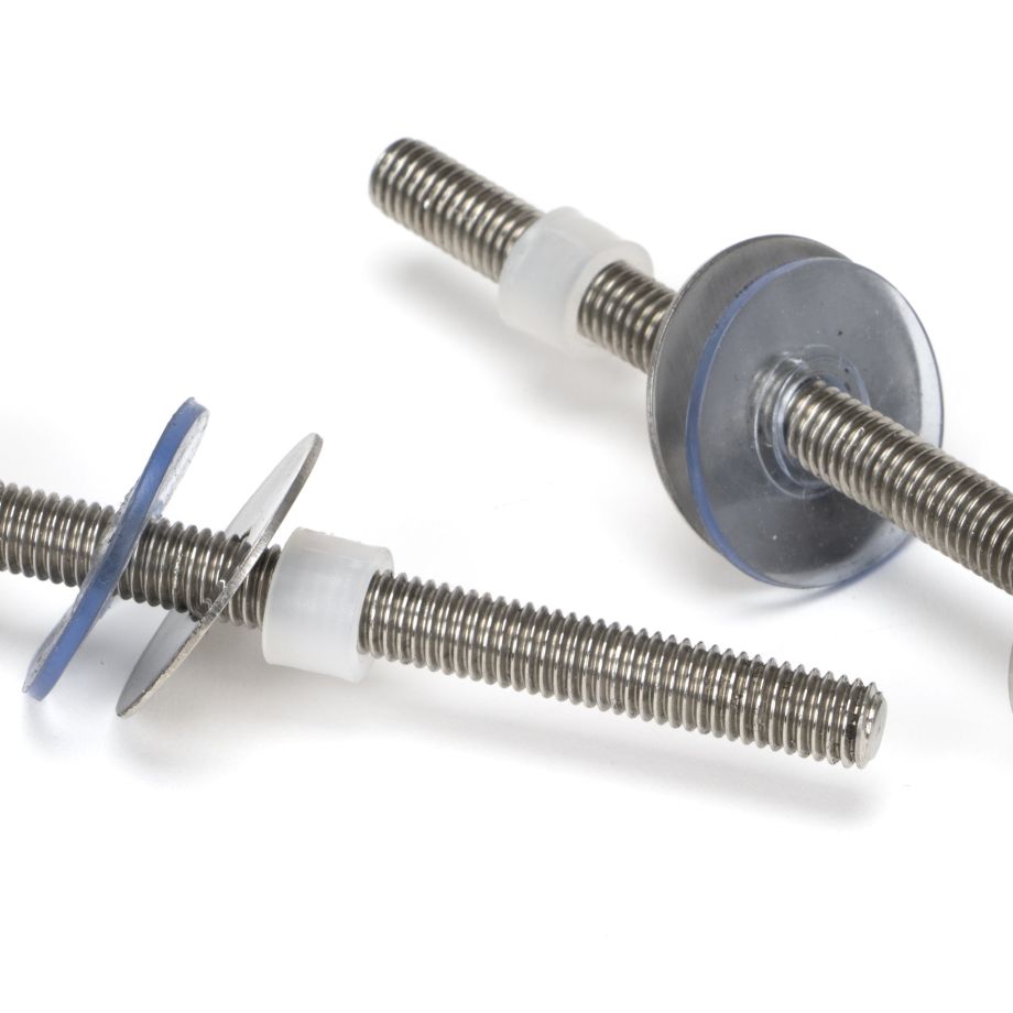 Satin SS (304) 100mm Bolt Fixings for T Bar (2)