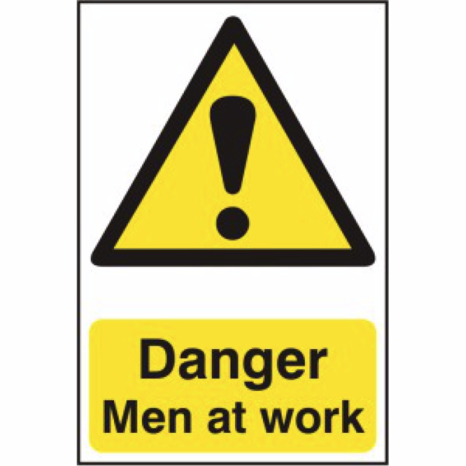 Danger Men at work' Sign - PVC - 400 x 600mm