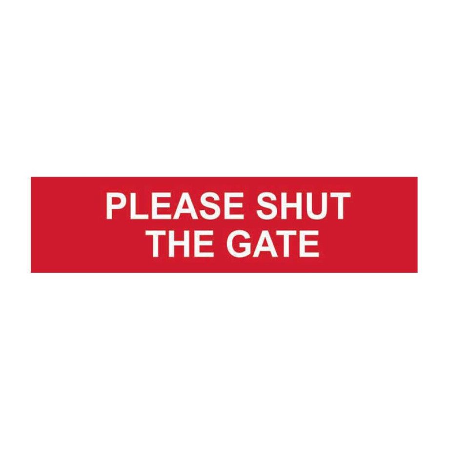 Please shut the gate' Sign/Sticker - PVC - 200 x 50mm