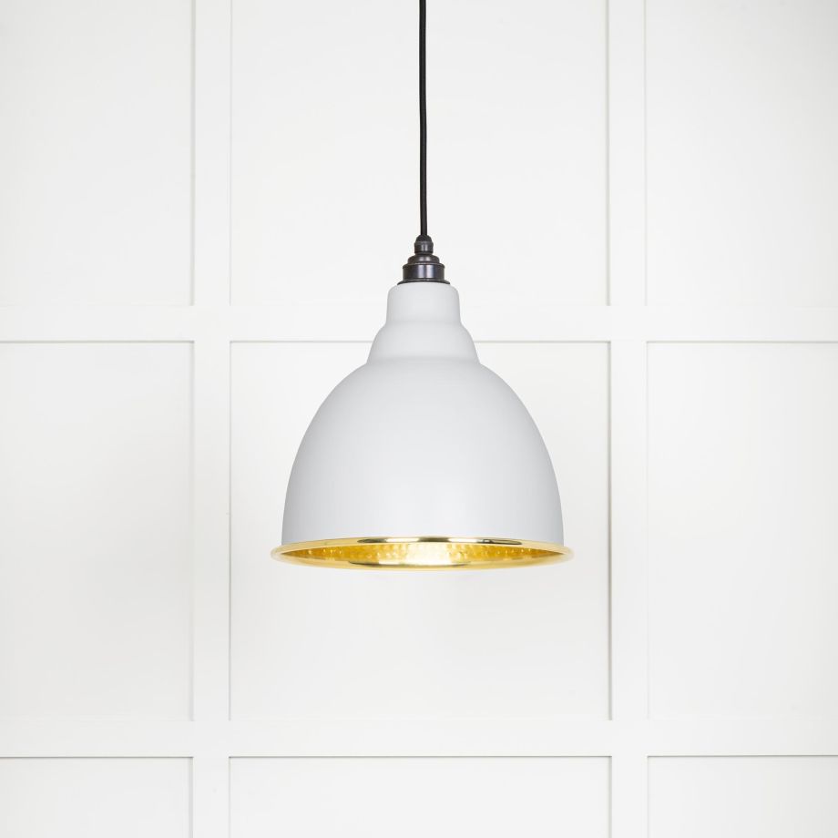 Hammered Brass Brindley Pendant in Flock