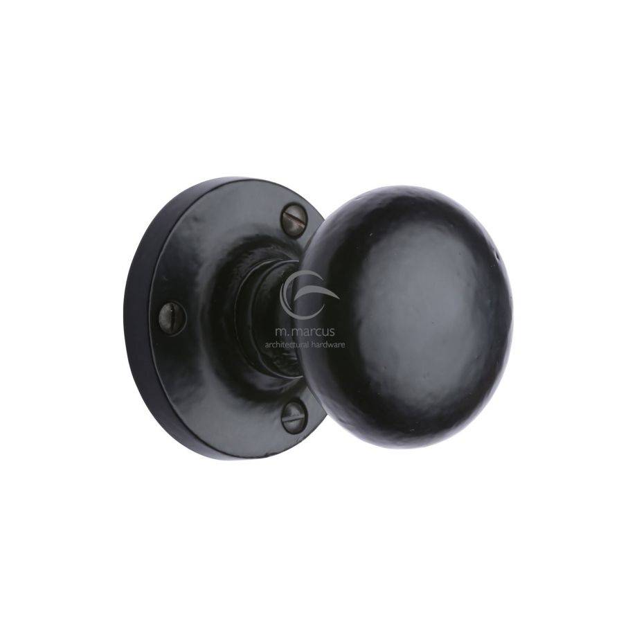 M.Marcus - Alveley Door Knob on Rose Black Iron