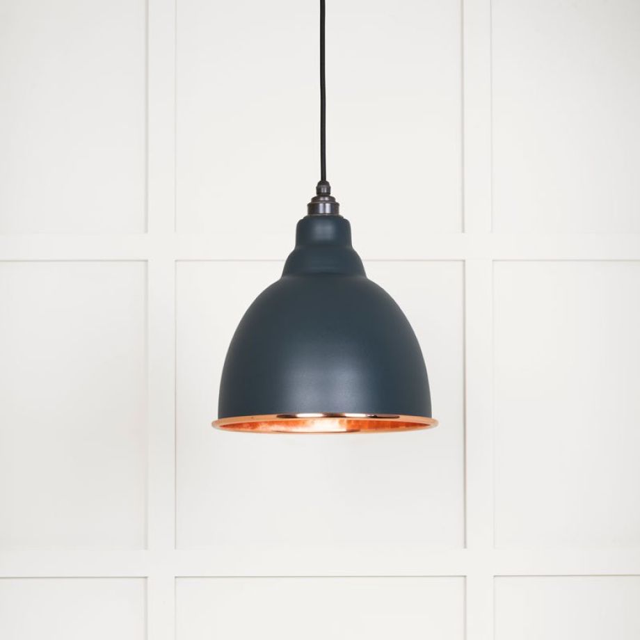 Hammered Copper Brindley Pendant in Soot