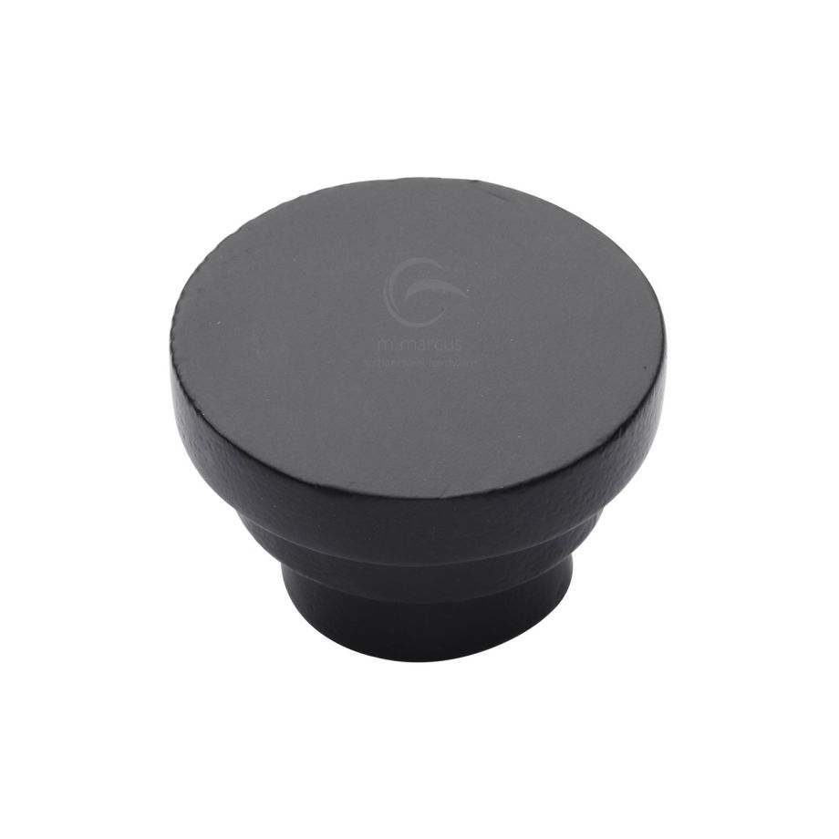 M.Marcus - Matt Black Iron Round Stepped Cabinet Knob