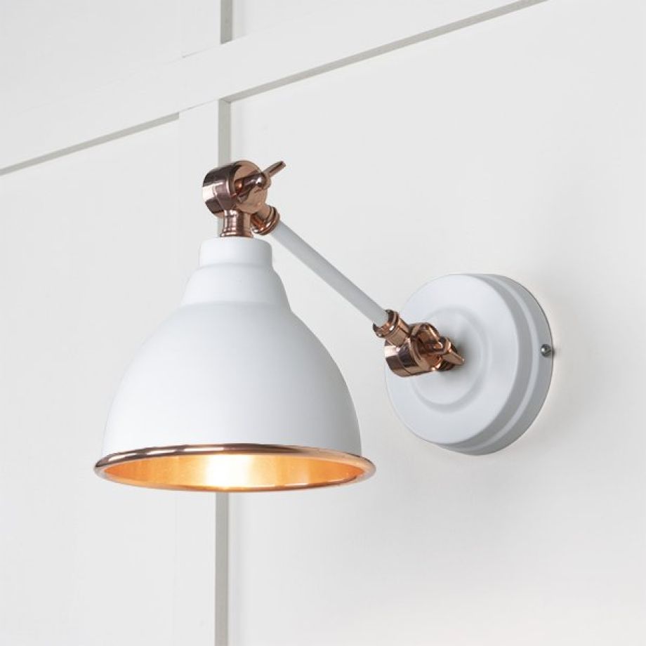 Smooth Copper Brindley Wall Light in Flock