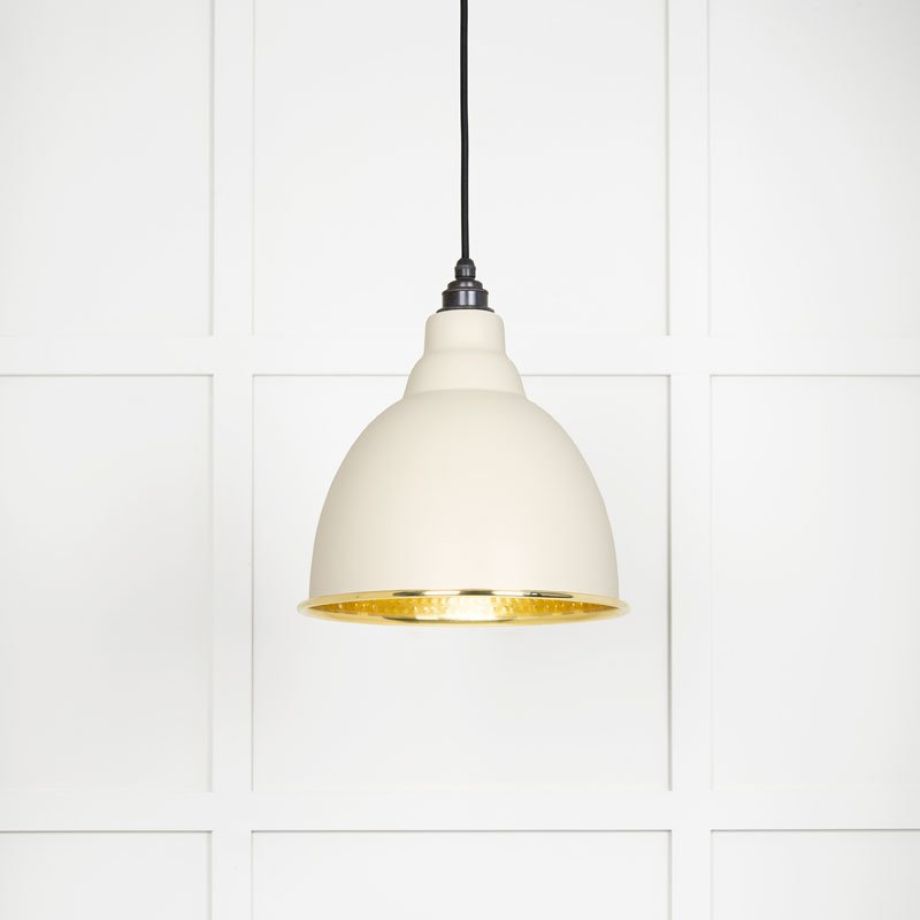 Hammered Brass Brindley Pendant in Teasel