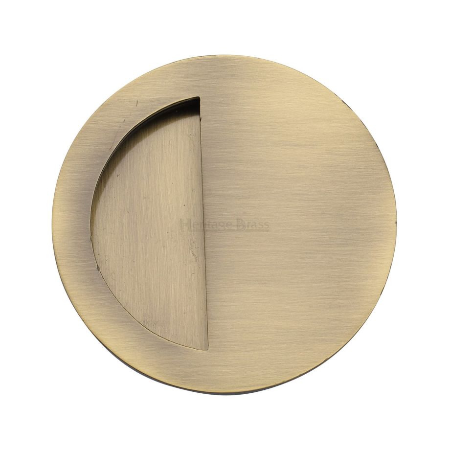 Heritage Brass - Round Half Moon Flush Pull