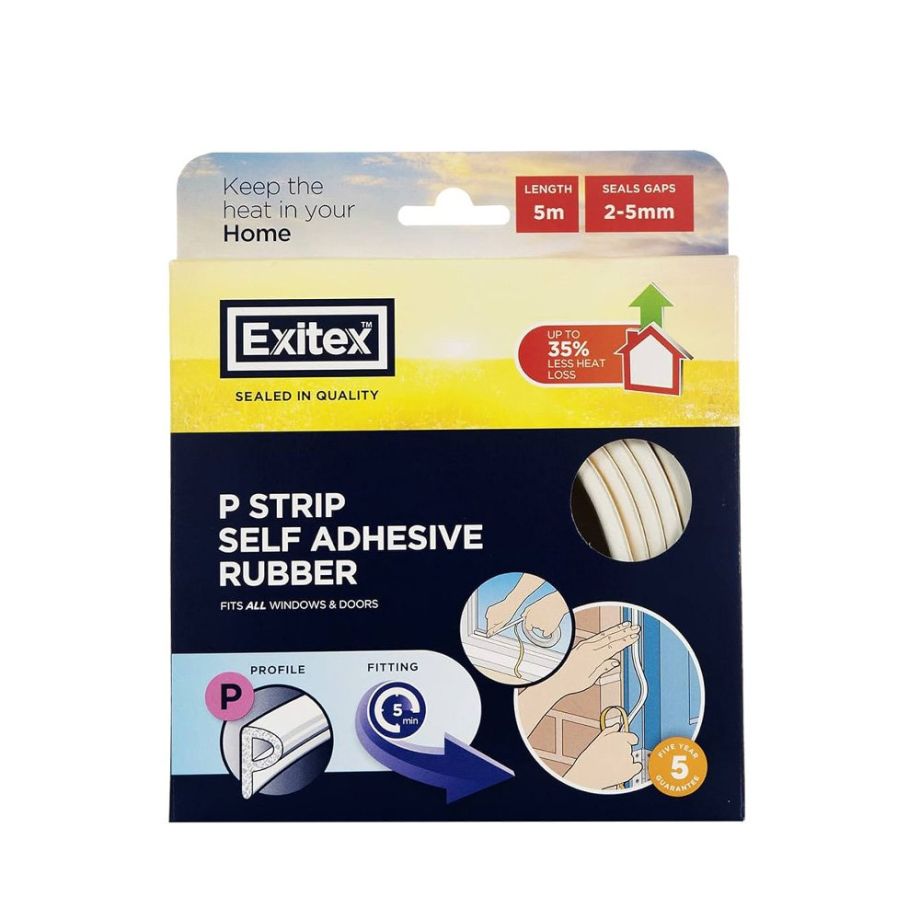 Exitex P Strip Self Adhesive Door Tape - 5mtr