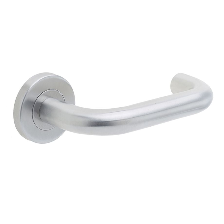 Stainless Steel Orbit 19mm Door Handles On Rose