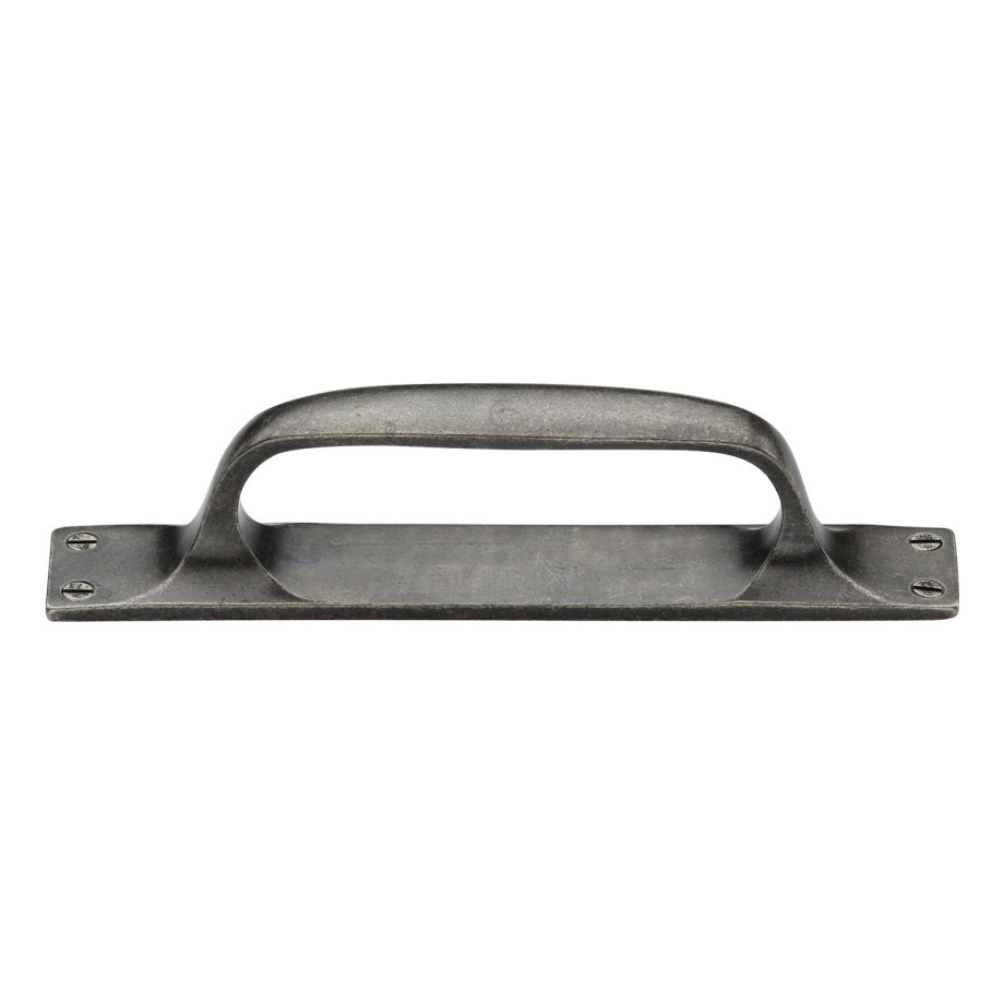 M.Marcus - Rustic Pewter Cabinet Pull Handle on Plate