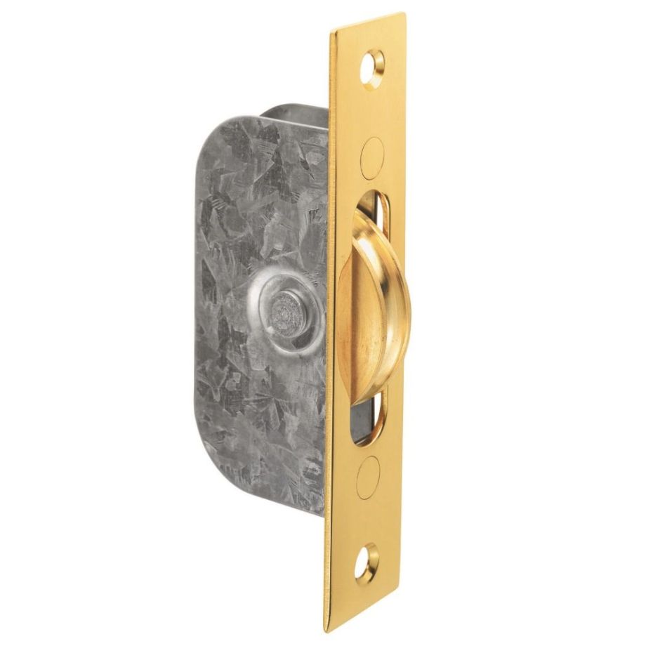 Polished Brass Sash Window Axle Pulley Brass Wheel 117mm x 25mm