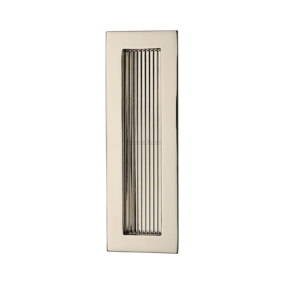 Heritage Brass - Reeded Rectangular Flush Pull