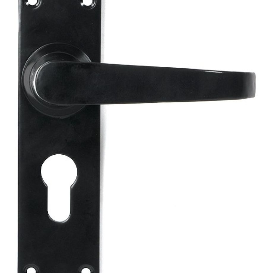Black Deluxe Lever Euro Lock Set
