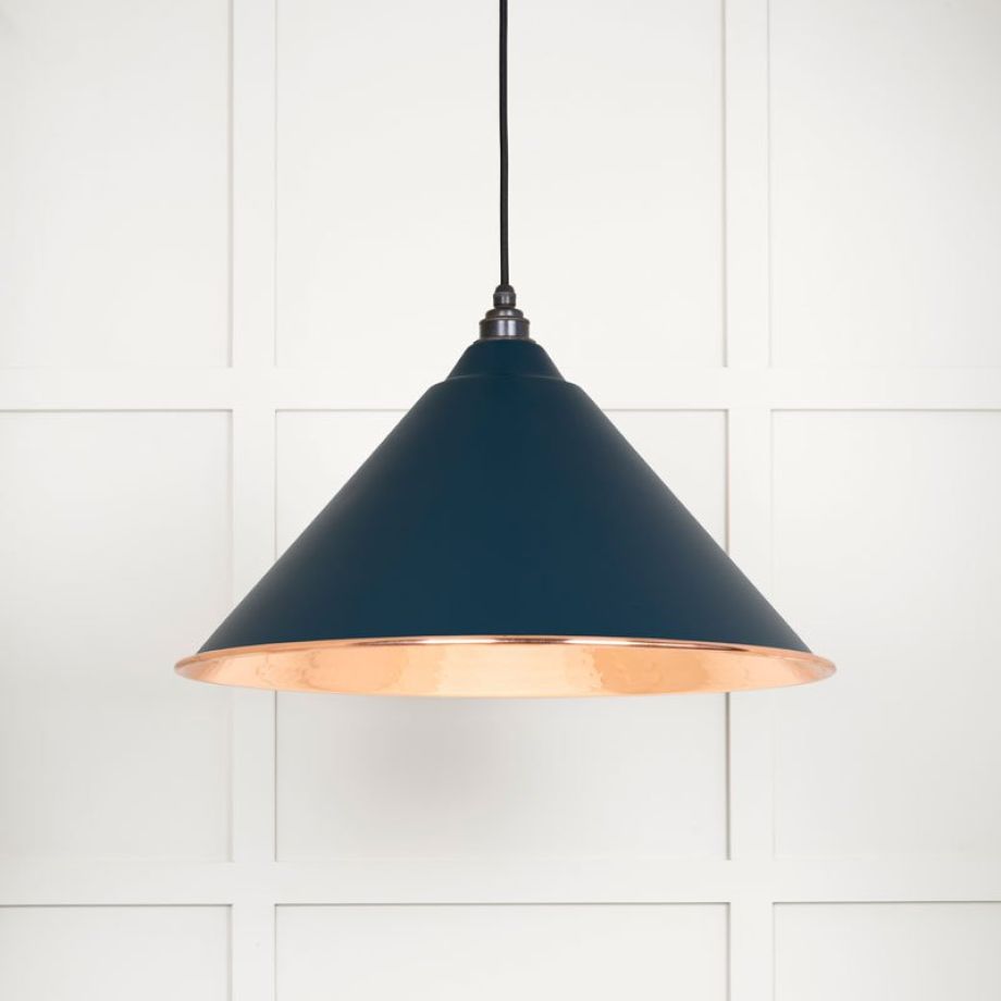 Hammered Copper Hockley Pendant in Dusk