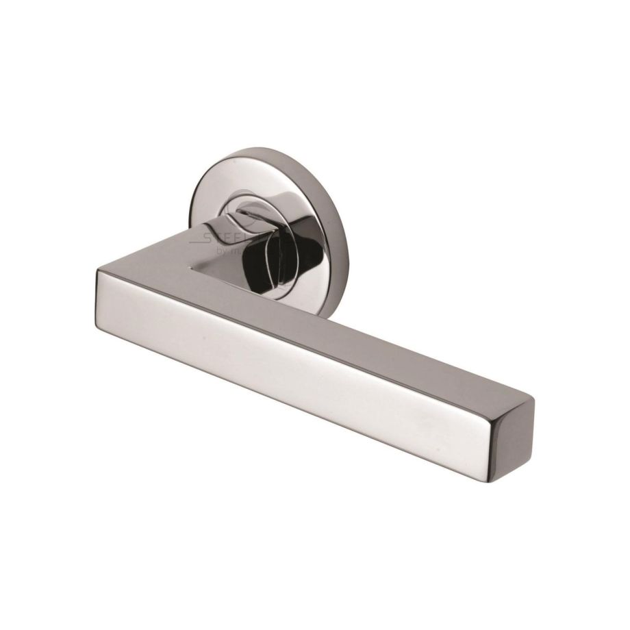 Steel Line - Tube Door Handle on Round Rose
