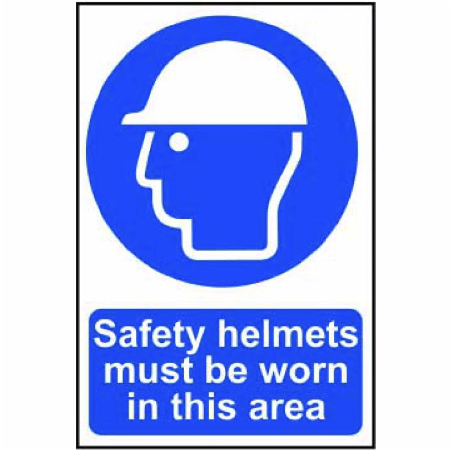 Safety helmets must be worn in this area' Sign - PVC - 400 x 600mm