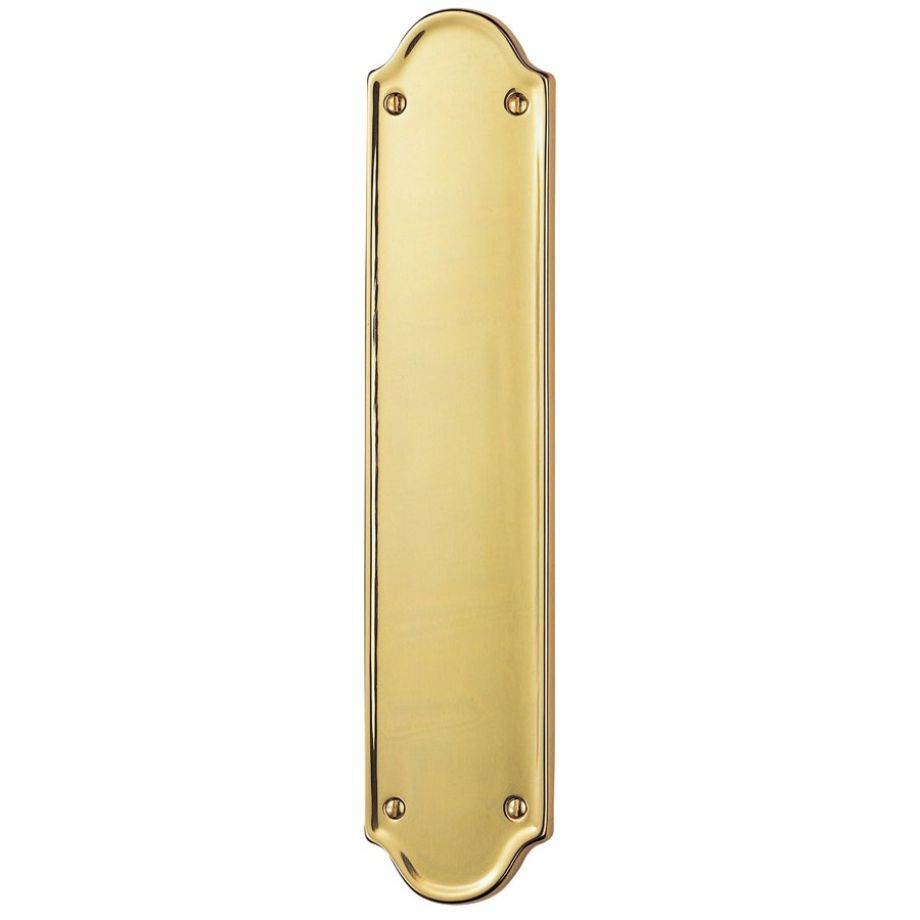 Polished Brass Finger Plate Shaped End 305mm X 64mm