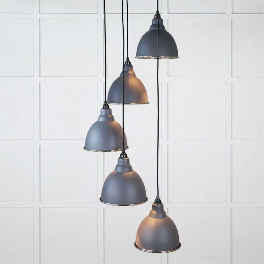 Smooth Nickel Brindley Cluster Pendant in Slate