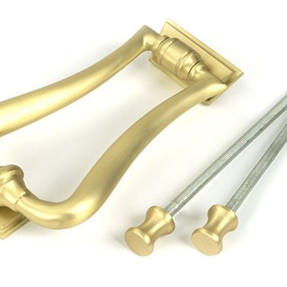Satin Brass Slimline Art Deco Door Knocker
