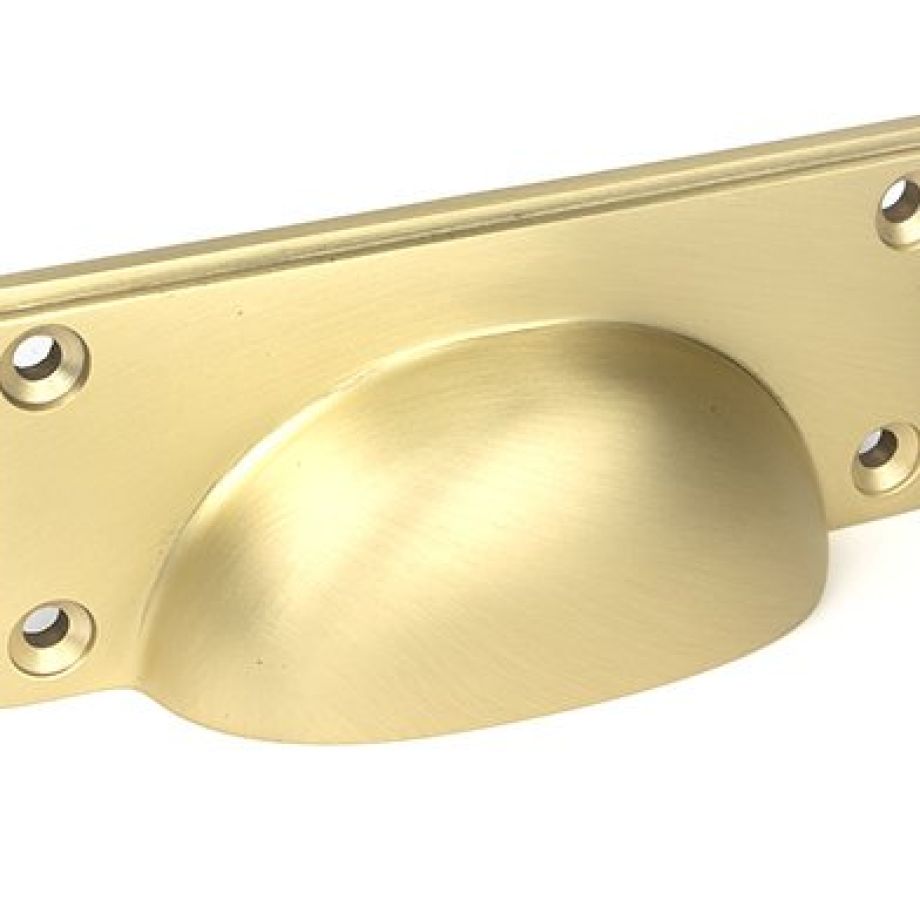 Satin Brass Art Deco Drawer Pull