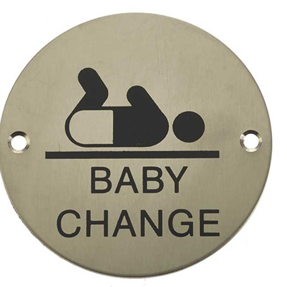 Stainless Steel Baby Change Symbol