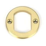 Satin Brass Round Escutcheon (Art Deco)