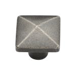 M.Marcus - Rustic Pewter Square Pyramid Cabinet Knob