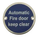 Stainless Steel Automatic Fire Door Keep Clear