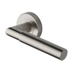 Heritage Brass - Bauhaus Mitre Door Handle on Round Rose