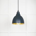 Hammered Brass Brindley Pendant in Soot