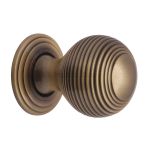 Heritage Brass - Reeded Cabinet Knob with Base